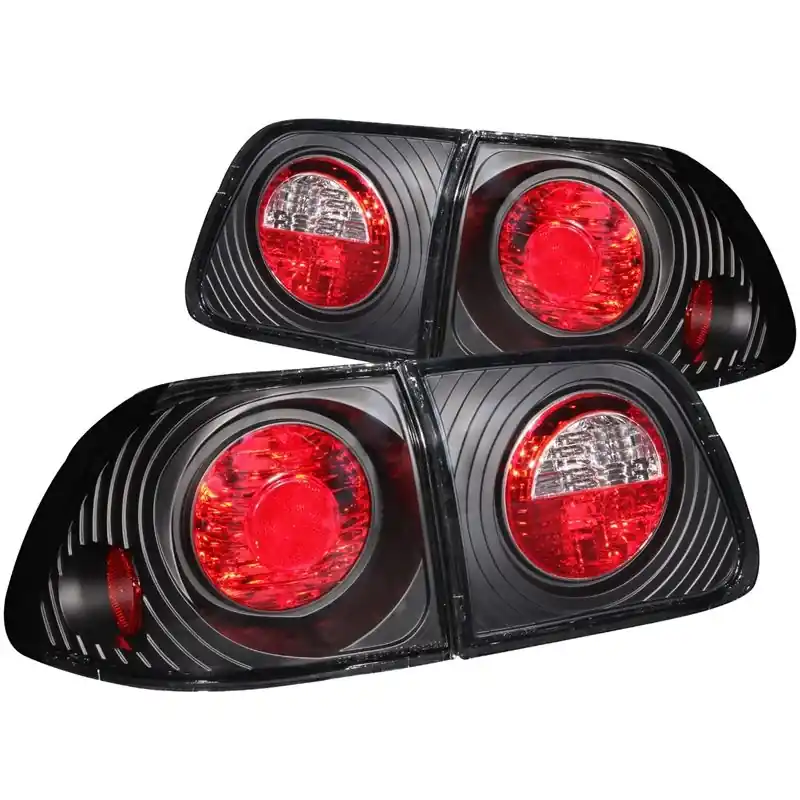 Fresh Stock ANZO USA 1999-2000 Honda Civic Taillights Black (221068)